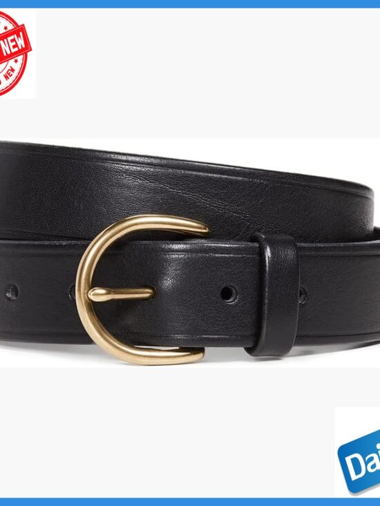 Medium Perfect Leather Belt, Gold-Tone Buckle, 1.25in Width, True to Size